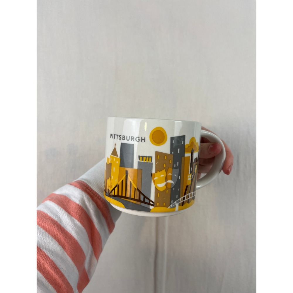 Starbucks Pittsburgh You Are Here Collection Coffee Mug 14oz Yellow Skyline 2013